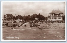 Sandbanks ferry old cars Poole Dorset Real Photo Postcard do 65