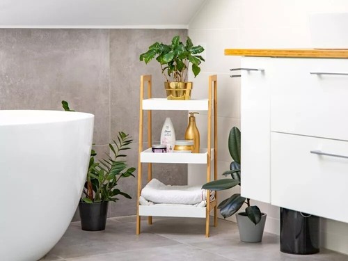 White ladder shelving unit - white,