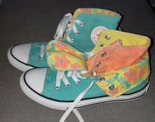 Converse All Star High Top Shoes 3 Pink Mint Double Tongue Sneakers Girls Womens
