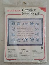 BUCILLA Crewel Embroidery Kit "Herbs and Spices" Sampler 2695 Rare Vintage USA 