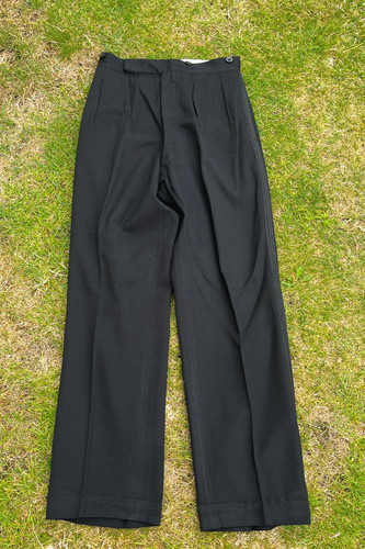 Vintage black wool button - black,