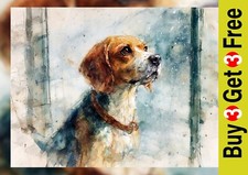 Beagle at Window Print 5"x7"