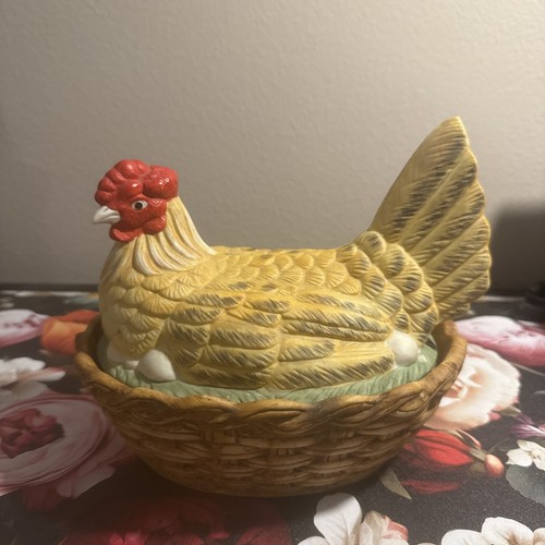 Bisque porcelain nesting hen - porcelain,