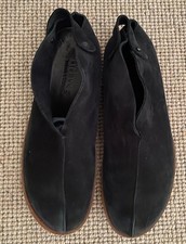 CYDWOQ Black Suede Flats Size