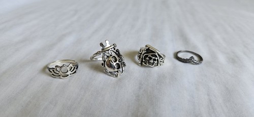 Gothic skull ring set - skull,