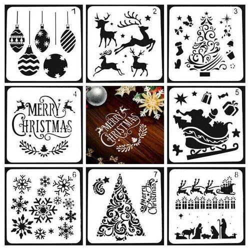 Layering stencils christmas - 8x,