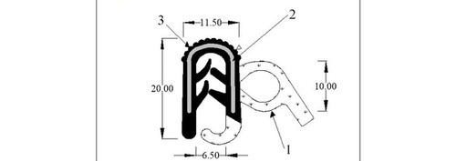 Edge trim door - seal, in