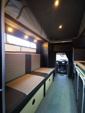 Camper bench seat bed. Race