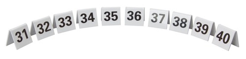 White perspex table numbers - white,