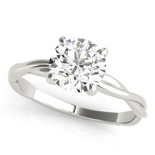 Twisted Solitaire Engagement Ring VS1 F 1.00-2.00 Ct Lab Grown Diamond 14K Gold