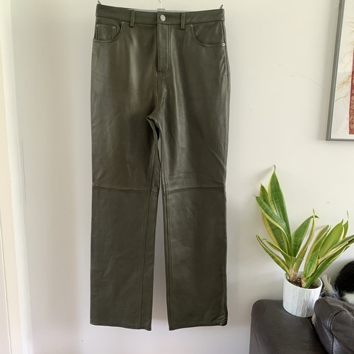 Zara leather trousers green - trousers,