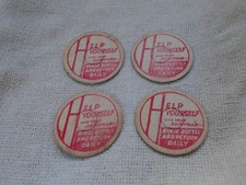 VINTAGE CARDBOARD MILK BOTTLE TOPS ~ HOLES STILL RETAINED COMPLETE
