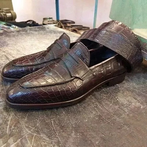 Handmade mens brown leather - handmade,