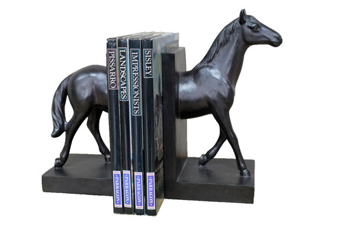 Pair resin bookends black - resin,