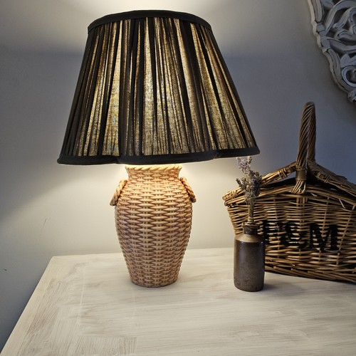 Vintage wicker ceramic table - vintage,