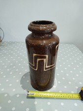 West Germany Vintage Pottery Vase 517-30 Brown Brown Glaze Retro 1970s