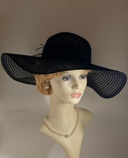 Black Vintage Inspired Sinamay