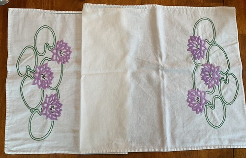Embroidered dresser scarf - embroidered,