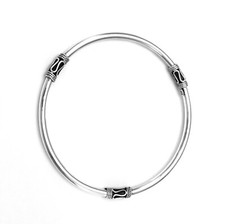 Slave Bali Balinese BANGLE Bracelet Circumference 22 cm 925 Sterling Silver 