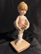 Rare Vintage Enesco Young Ballerina Girl Figurine 1987 With Leg Warmers