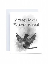 Loss of Cat Card, 5x7, Memorial, Always Loved Forever Missed, Cat Sympathy Card