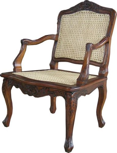 French rattan arm chair - french,