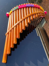 Large Curved Pan Pipes 20 Note Peruvian Woodwind handmade in Peru 29cm Pan Flute