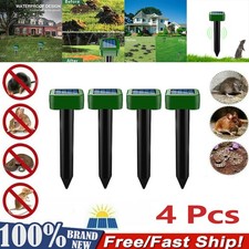 4Pcs Mole Rat Repellent Solar Ultrasonic Repeller Spike Garden Pest Deterrent