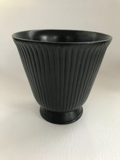 Wedgwood of Etruria & Barlaston Black ribbed vase