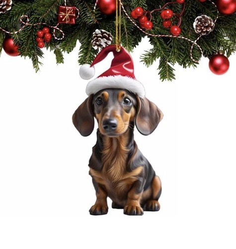 Cartoon dog christmas ornament - christmas,