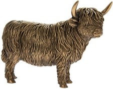 Resin Bronzed Highland Cow