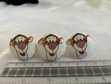 Extremely Rare Vintage Ceramic Disney Tigger Drawer Knob Set Of 3 Brand New