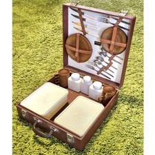 Vintage British motoring campervan 1950s Sirram picnic set brown Brexton