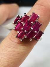 TJC big silver and rubies ring UK size P(18mm) new with tag