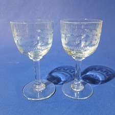 Crystal Glass 2 x Etched