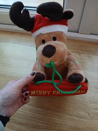 Plush reindeer swaying sleigh - plush,