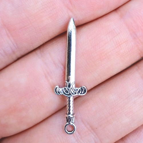 Tibetan silver sword - tibetan, charms