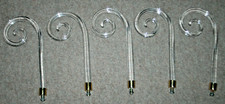 5x NEW CRYSTAL Decorative Upright Chandlier Arms Candy Cane 30% pbO. Clear Glass
