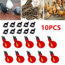 10Pcs Poultry Water Drinking Cups Auto Drinker Feeder Nipple Chicken Bird Hen