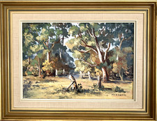 Framed Landscape Oil Painting