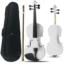 New 4/4 Full Size Acoustic Violin Set with Case Bow Rosin Bridge White UK