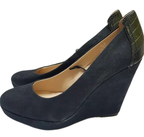 Black wedged heel with - black,