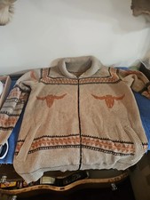 Mens XL - Full Zip "Lebowski" Western Longhorn Knit Cardigan Sweater - NEW