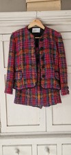Caroline Charles London Wool Tweed Suit UK10 Multicolour Bouclé Jacket & Skirt