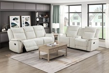 NEW Beige White 2PC Sofa
