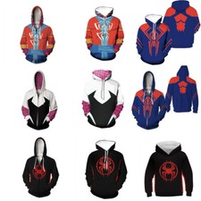 Spiderman Miles Across The Spider Verse 3D Hoodie Superhero Sweatshirt Coat