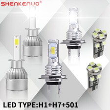 For Renault Ford Vauxhall H1 H7 Super White LED Headlight Bulbs 501 Car 477 6x