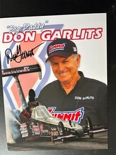 Signed BIG Daddy Don Garlits NHRA'S Drag racer promo card 11x8