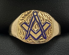 9ct gold enamel masons - 9ct,