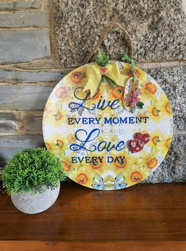 Handmade decoupaged daffodils - decoupaged,